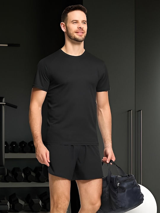 Men's Short Sleeve Undershirts in Black Color 3Pack