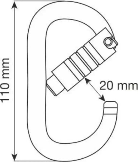 Carabiner Camp De Siguranță Oval Compact Bet Lock 24kn