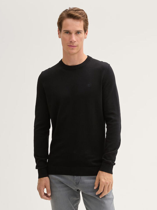 Basic Langarm-Pullover Black