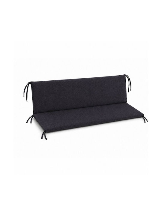 Pucioasa Garden Swing Cushion with Backrest Black 50x150cm