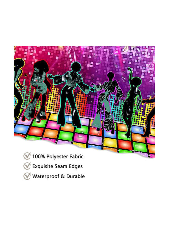 Retro Disco Cortină De Duș Impermeabilă Din Țesătură 180x180cm Multicolor