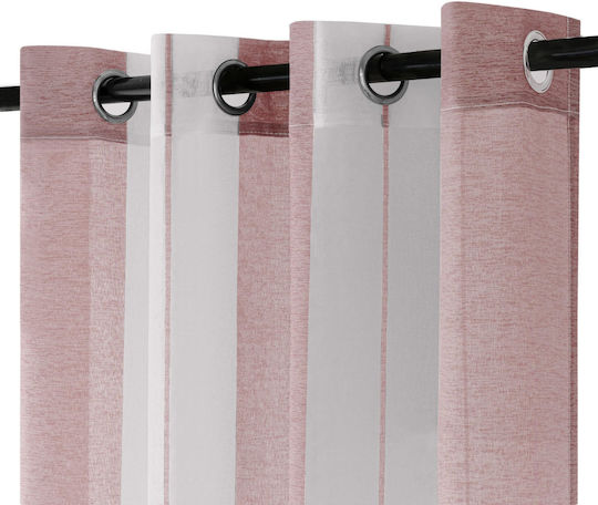 Curtains Set with Grommets Pink 140x245cm