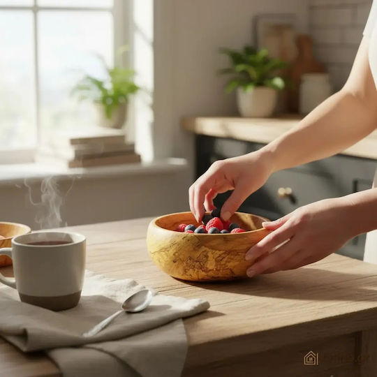 Serving Bowl Round Wooden With Diameter 18cm bl613