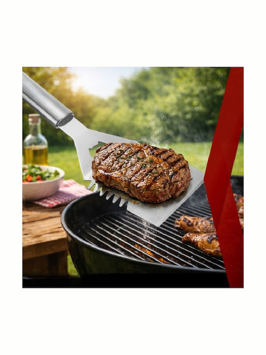 Set 26 Unelte pentru Grătar Premium Accesorii din Oțel Inoxidabil Include Perii Pensete Cuțite Spatulă Frigărui Suporturi pentru Porumb Furculițe Solnițe Geantă Căptușită din Aluminiu Dimensiuni 43 X 27 X 8 Cm Argintiu