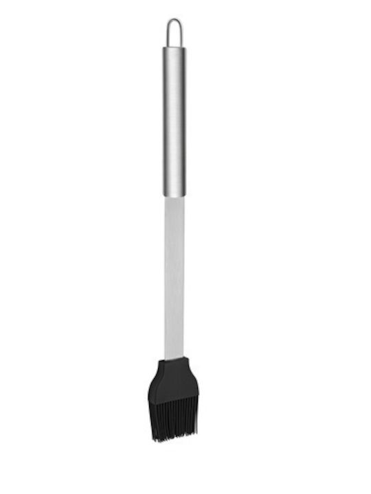 Set Ustensile Grătar 3 Piese Zola Pensetă Spatulă Perie Oțel Inoxidabil Husă Transport Argintiu Negru