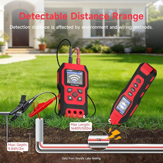 Detector Profesional de Circuite de Cablu Noyafa Nf-8301 Multimetru Digital Integrat 400v Funcție Ncv Fără Contact 8 Niveluri de Sensibilitate Reglabile Localizare Cablu Subteran În Perete Indicator de Semnal Lanternă Led Kit Complet Roșu