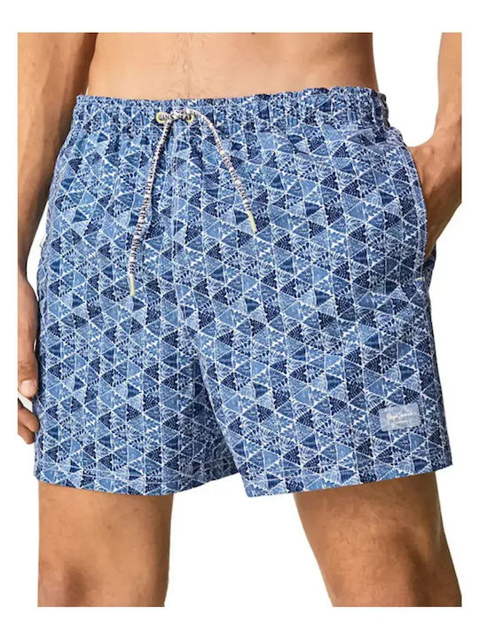 Men's Swimwear Shorts Navy Blue with Patterns