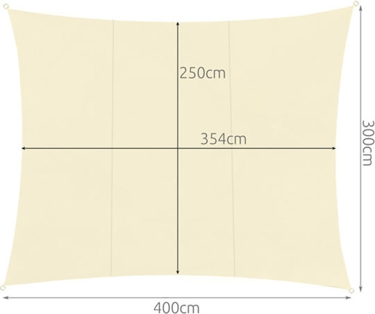 Правоъгълно Екрю Панел За Сенки 3x4м 120гр/м²