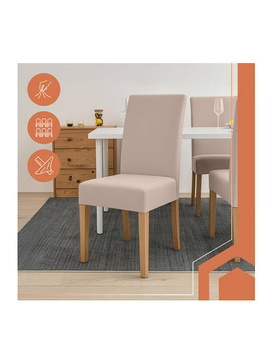 Ελαστικό Κάλυμμα Καρέκλας Beige 65x40cm 6τμχ