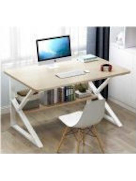 Birou Din Lemn Alb Cu Picioare Metalice 80x40x72cm
