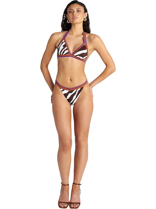 Bikini Triangle C Cup With Padding Animal Print Brown