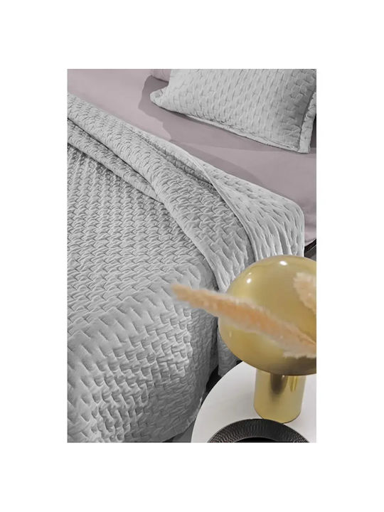 Guy Laroche Arden Tagesdecken Set Halbdoppel Microfiber Rauch 180x240cm 2Stücke