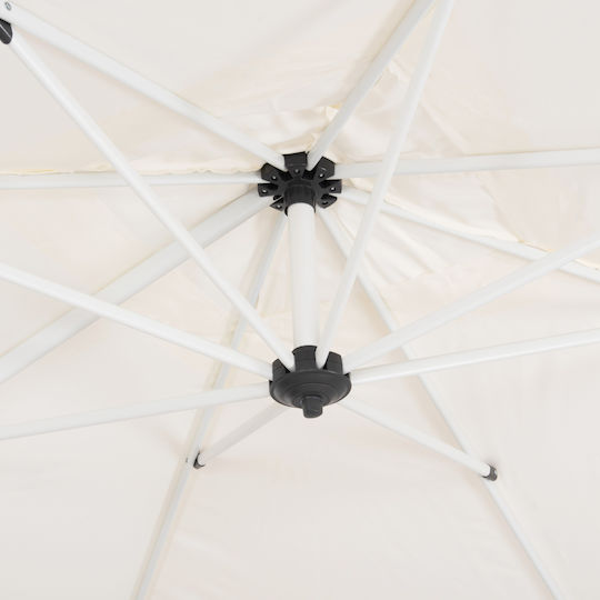Umbrelă Profesională Suspendată Rotundă Din Aluminiu Javante Albă Φ2.7m