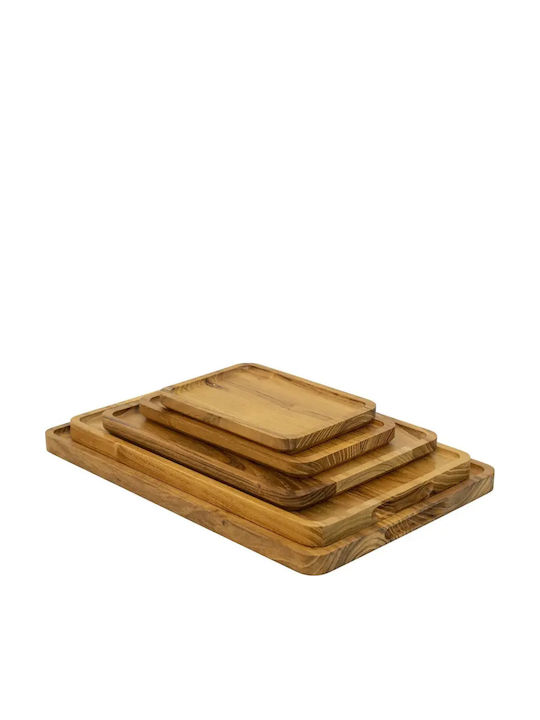 Ξύλινο Ορθογώνιο Πιάτο Teak Με Τοίχωμα 25x15 Εκ Ξύλινο Ορθογώνιο Πιάτο Teak Με Τοίχωμα 25x15 Εκ