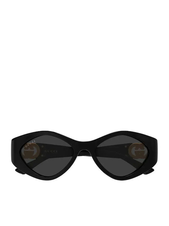Gucci Women Sunglasses With Black Horn-Rimmed Frame And Grey Lens gg2121s 001