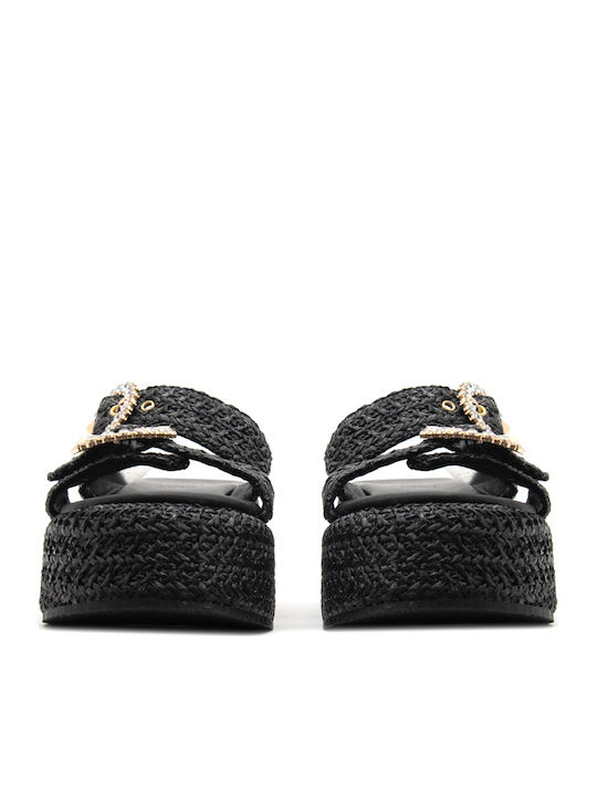 Mariella Fabiani Flache Sandalen Für Damen Flatforms Schwarz