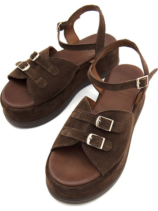 Γυναικεία Σανδάλια Flatforms Καφέ