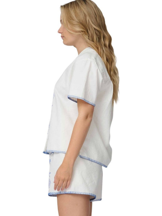 Santa Cruz Short Sleeve Women's Shirt Off White