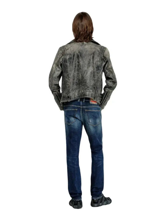 Men's Jeans Pants with Slim Fit Dark Aged Denim