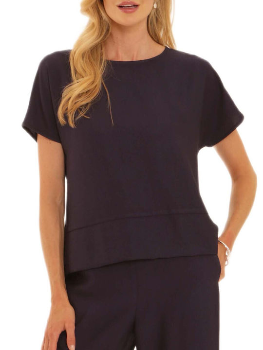 Pomodoro Women's Blouse Navy Pomodoro Women's Blouse Navy
