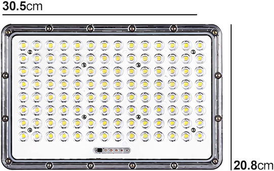 Avizar Solarlight Led Floodlight 17w 20w Solar Panel Automatic Detection Grey