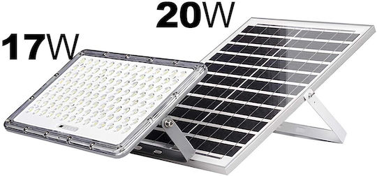 Avizar Solarlight Led Floodlight 17w 20w Solar Panel Automatic Detection Grey