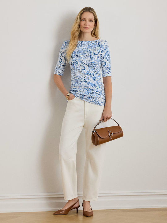 Judy Women's Cotton Blouse White / Blue