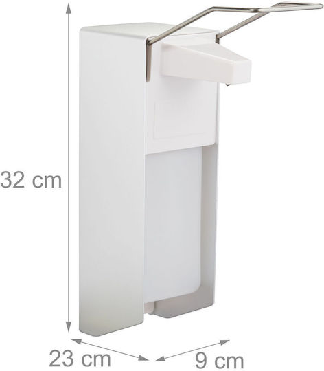 Set 2 Dozatoare Săpun Lichid Dezinfectant Relaxdays 1000 Ml 9 X 23 X 32 Cm Plastic Alb