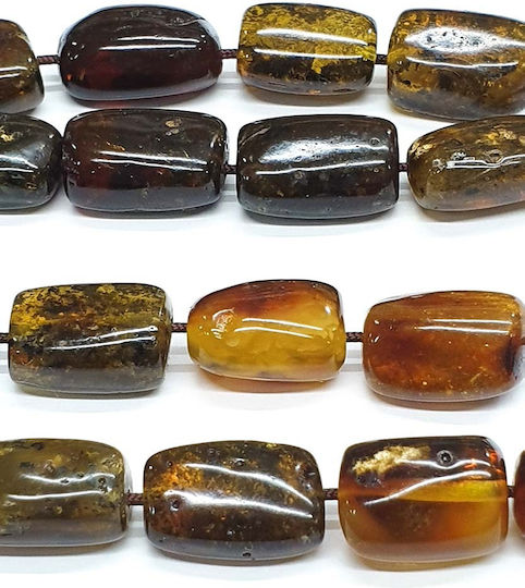 Roloi Komboloi Worry Beads with 17 Amber Beads Length 36cm Multicolour