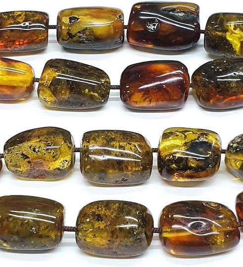 Roloi Komboloi Worry Beads with 19 Amber Beads Length 35cm Multicolour