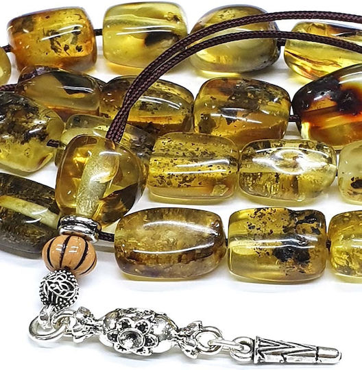 Roloi Komboloi Worry Beads with 19 Amber Beads Length 31cm Multicolour