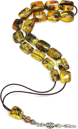 Roloi Komboloi Worry Beads with 19 Amber Beads Length 31cm Multicolour