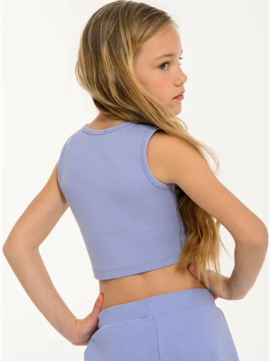 Kids Crop Top Sleeveless Purple