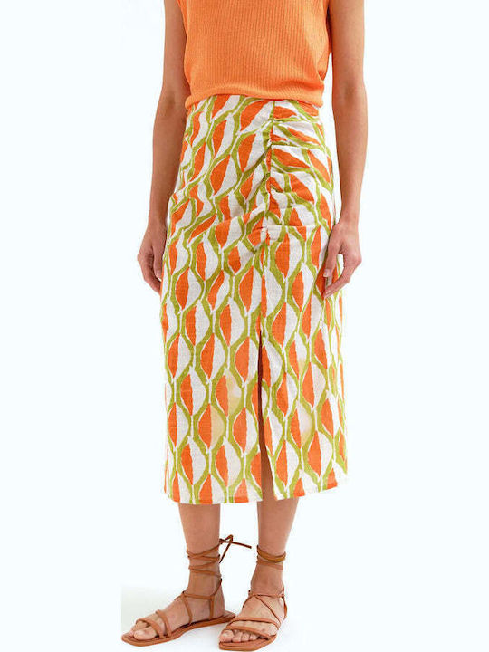High Waist Midi Skirt Multicolour