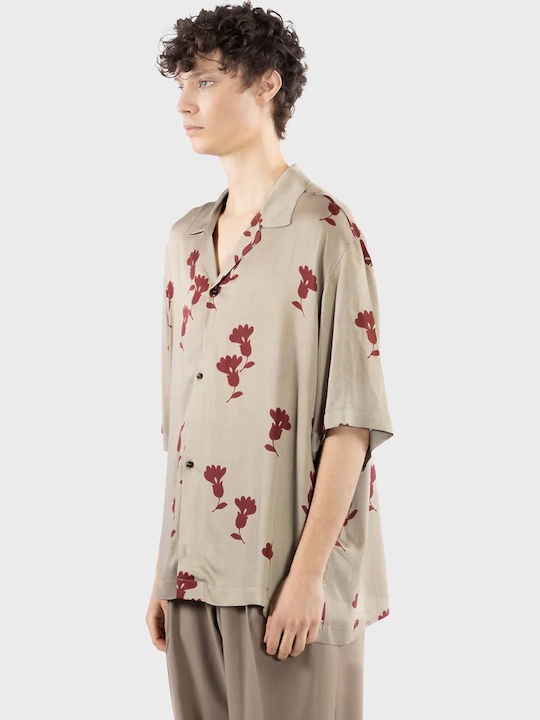 Short Sleeve Shirt in Wide Line Beige