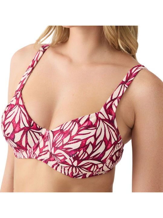 Bikini Σουτιέν D Cup Floral Μπορντό