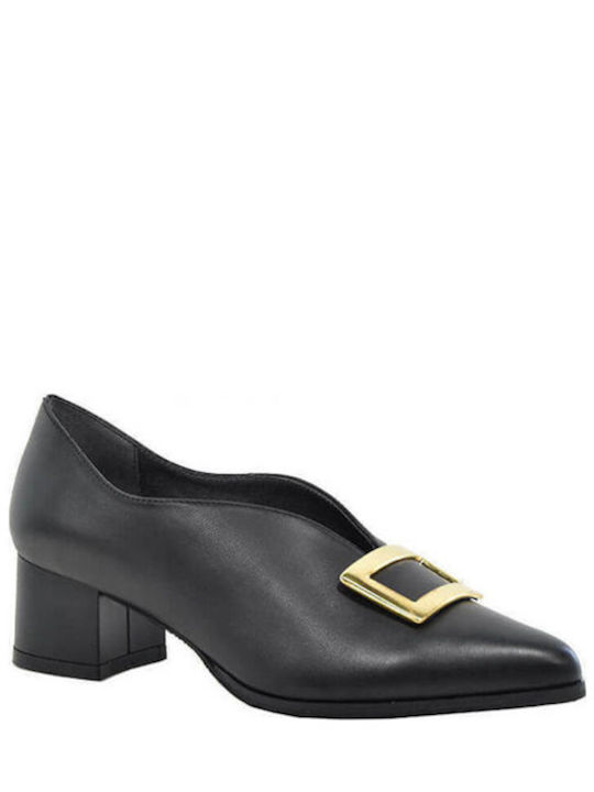 Leather Black Low Heels