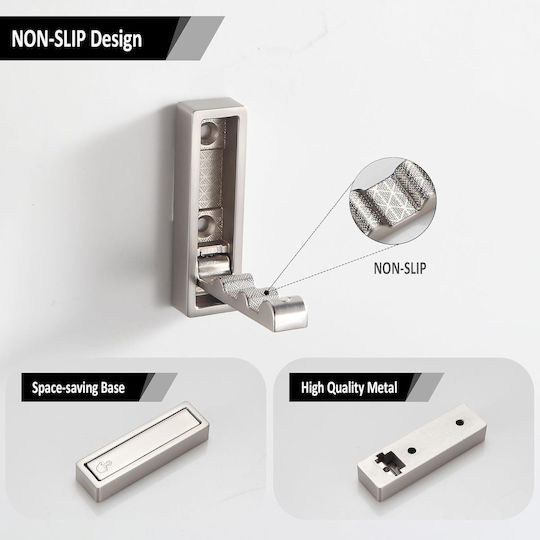 BGL Metallic Silver Hangers with Screw 3 Pieces