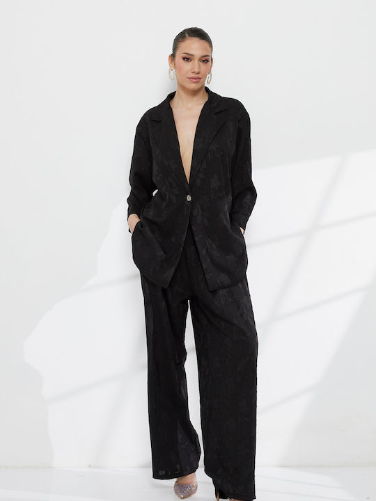 Women's Black Suit in Relaxed Fit