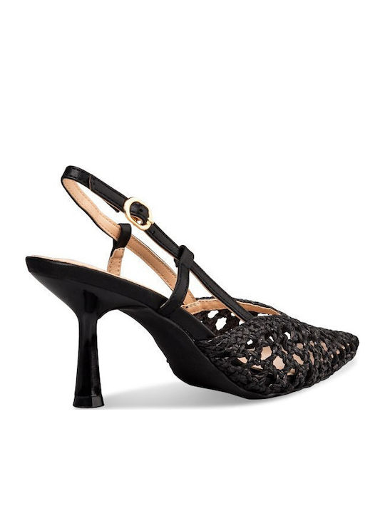 Heels with Stiletto Heel and Strap Black