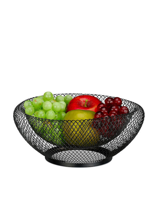 Relaxdays Obstschale Metallisch Schwarz 25x10cm