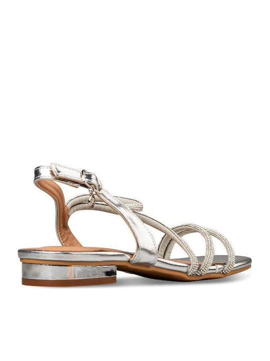 Flache Sandalen Für Damen Silber