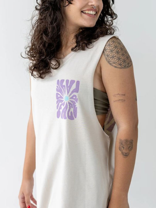 Damen Bluse Ärmellose Weiß