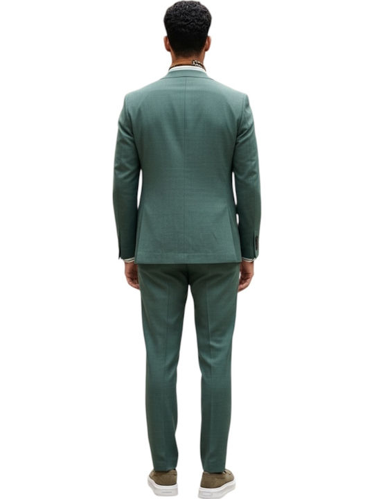 Men's Suit with Vest Green