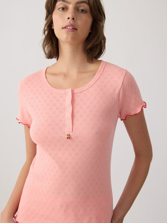 Minerva Summer Women's Pyjama Set Peach