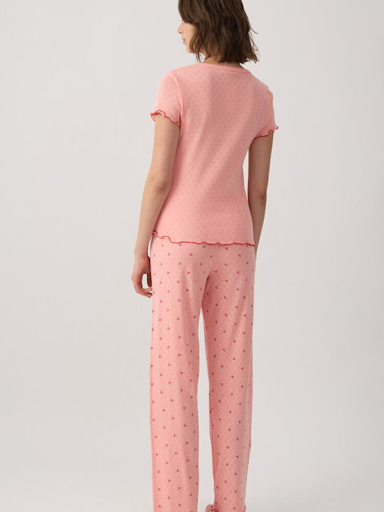 Minerva Summer Women's Pyjama Set Peach
