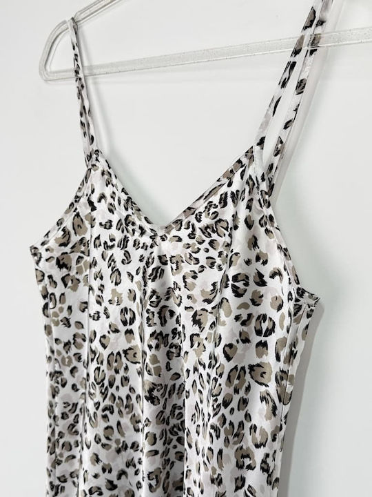 Topaki Summer Women's Nightgown Ecru Animal Print