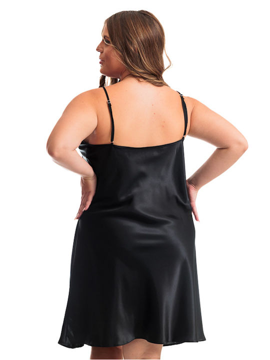 Jasmin Summer Women's Robe with Nightgown Black