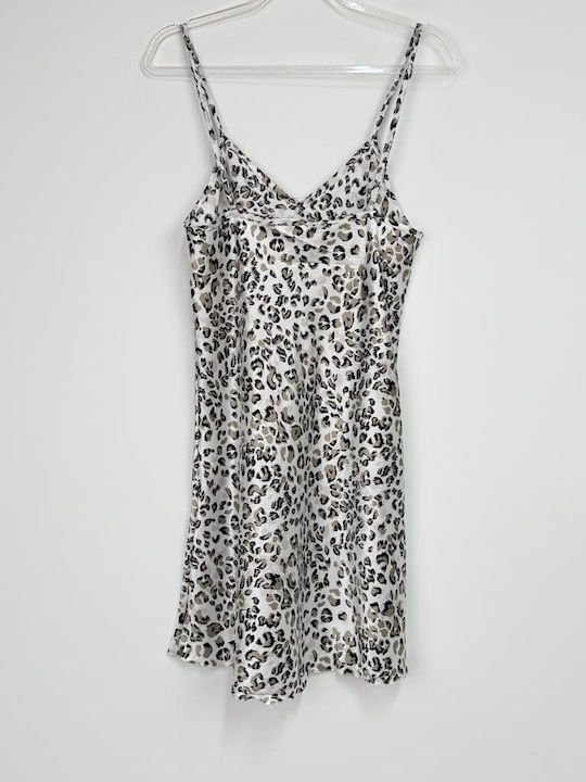 Topaki Summer Women's Nightgown Ecru Animal Print