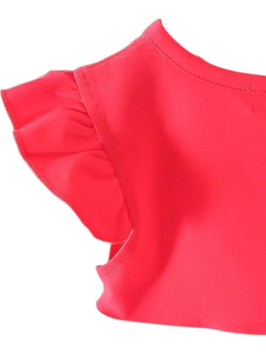 Girls Dress Short Sleeve Tulle Sweet Cherry Blossom
